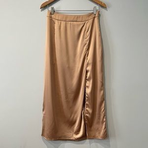 Gold Satin Slip Skirt, size L